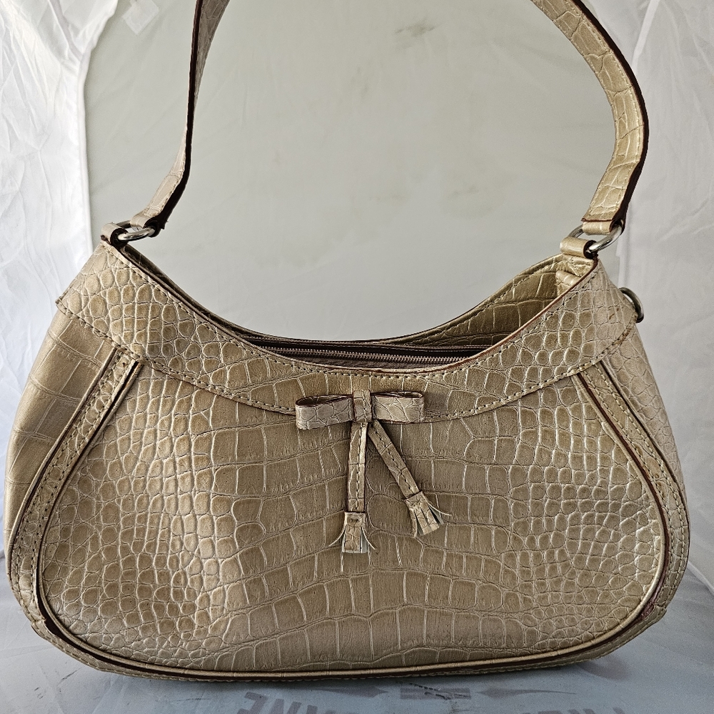 Liz Claiborne Beige Faux Snakeskin Beige Handbag